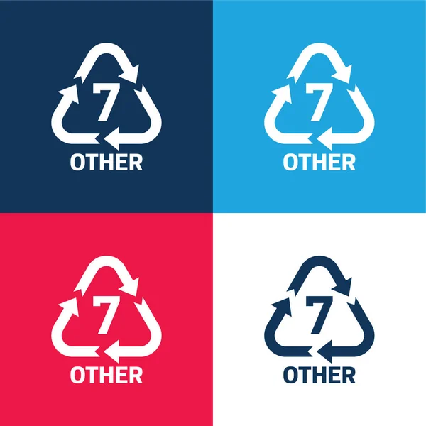 Other Blue Red Four Color Minimal Icon Set — Stock Vector
