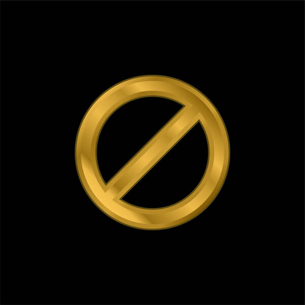 Запрет на позолоченный металлический значок или вектор логотипа