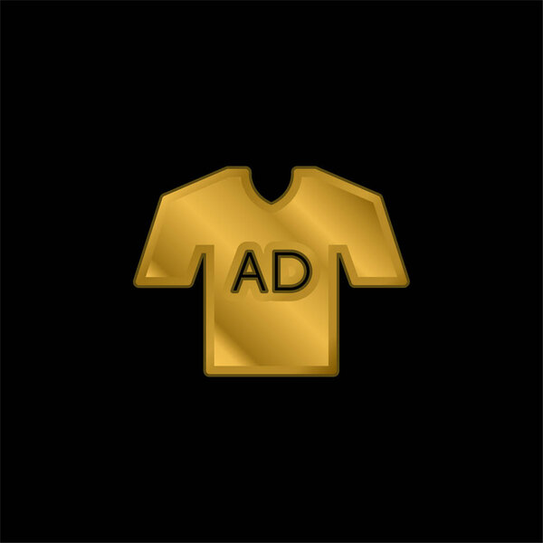 Футболка с золотым покрытием или вектор логотипа