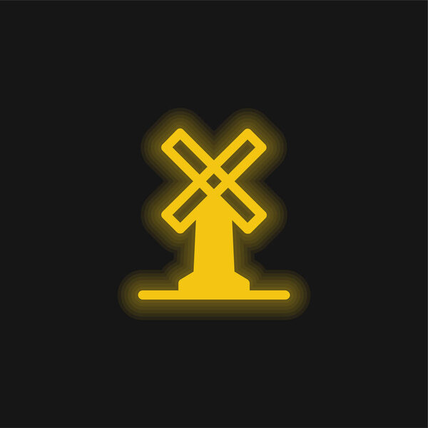 Big Windmill yellow glowing neon icon