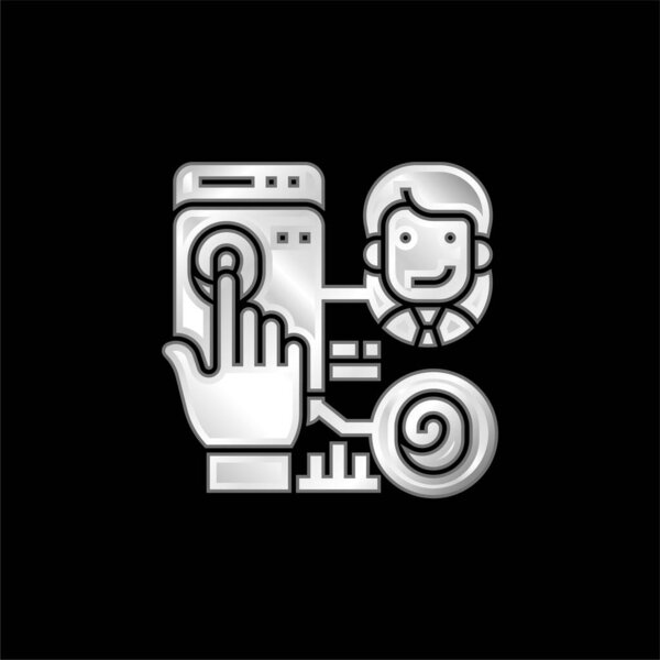 Биометрический серебряный металлический значок