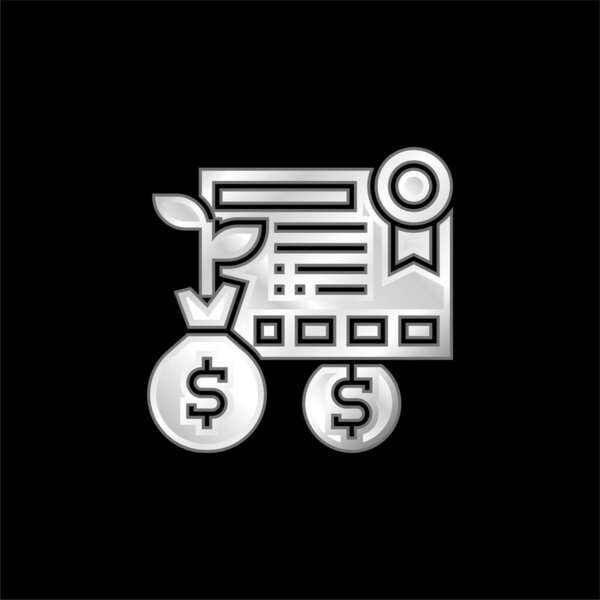 Bond silver plated metallic icon