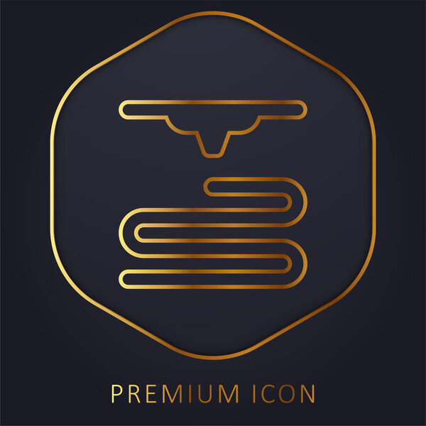 3d Printer golden line premium logo or icon