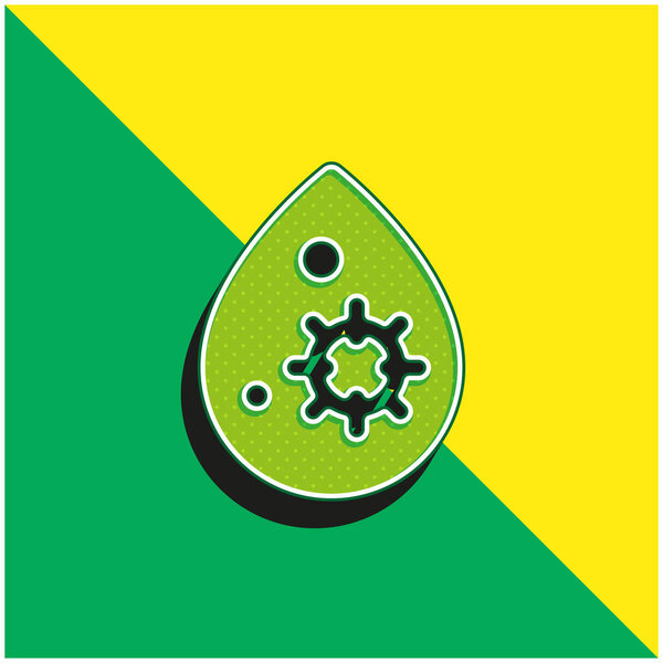 Blood Green and yellow modern 3d vector icon logo