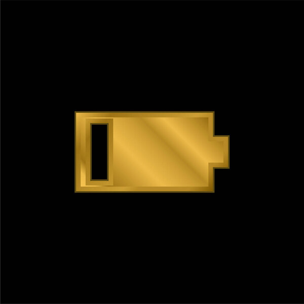 Battery gold plated metalic icon or logo vector