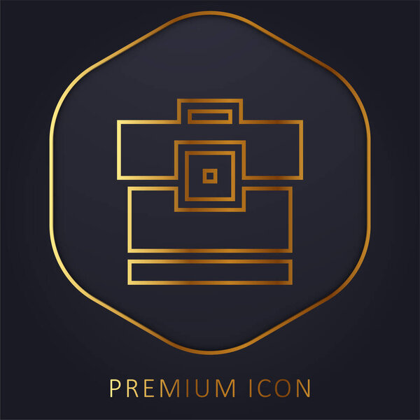 Короткий золотой линии премиум логотип или значок