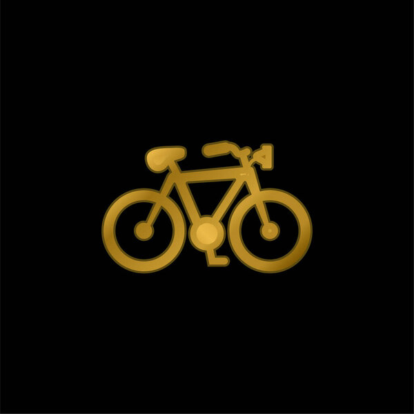 Позолоченная икона велосипедной формы или вектор логотипа