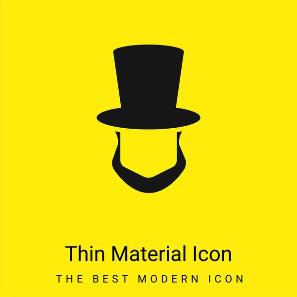 Abraham Lincoln Sombrero Barba Formas Mínimo Icono Material Amarillo Brillante — Vector de stock