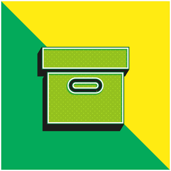 Box Green and yellow modern 3d vector icon logo