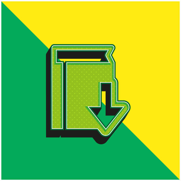 Скачать Интерфейс символа Зеленый и желтый современный 3D логотип векторной иконки