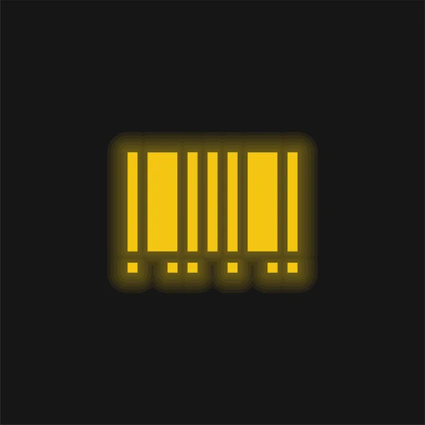 Barcode Yellow Glowing Neon Icon — Stock Vector