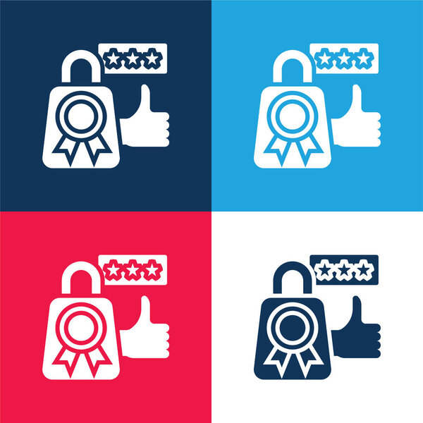 Best Seller blue and red four color minimal icon set