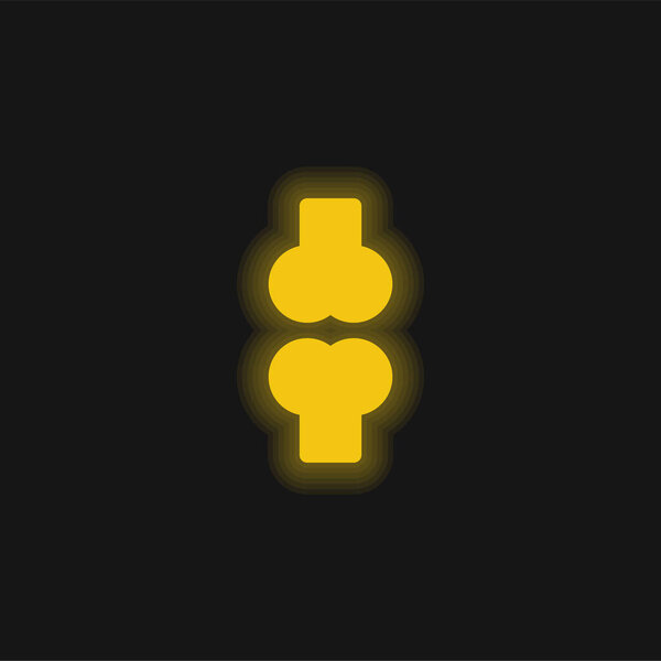 Желтый светящийся неоновый значок