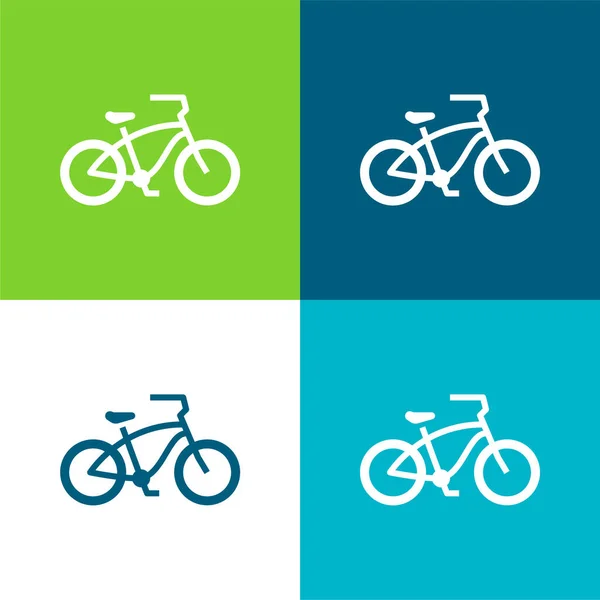 Bisiklet Düz Renk Küçük Simge Kümesi — Stok Vektör