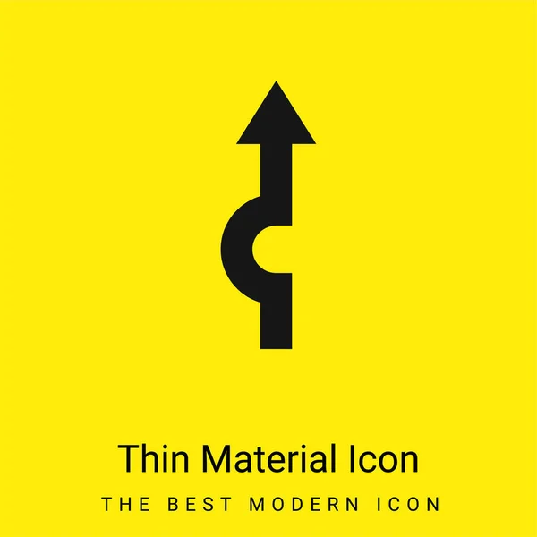 Arrow Minimal Bright Yellow Material Icon — Stock Vector