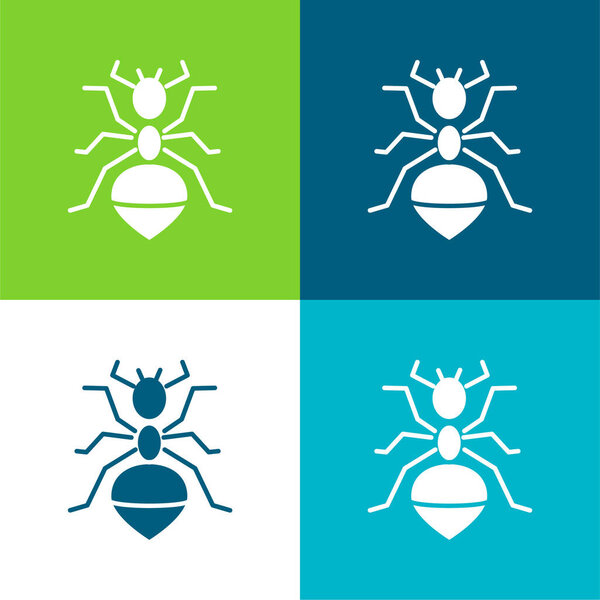 Ant Flat four color minimal icon set