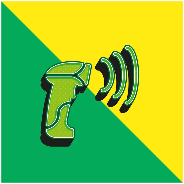 Scanner Green and yellow modern 3d vector icon logo