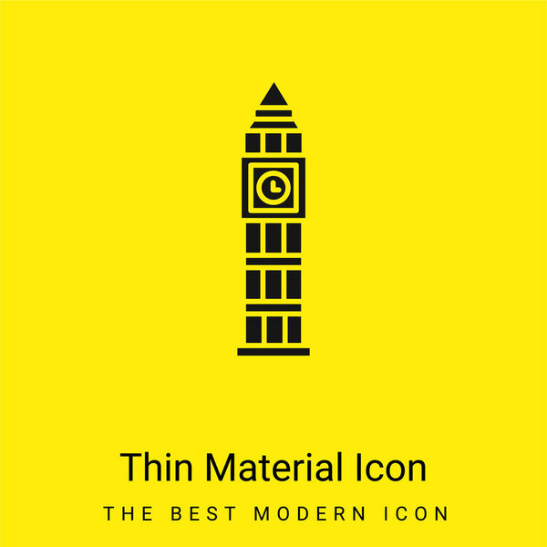 Big Ben minimal bright yellow material icon