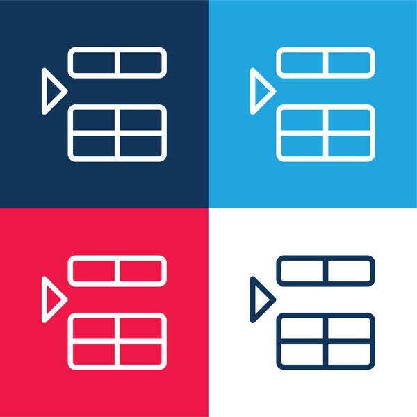 Above blue and red four color minimal icon set
