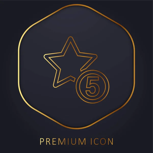 Αστέρια Σημάδι Χρυσή Γραμμή Premium Λογότυπο Εικονίδιο — Διανυσματικό Αρχείο