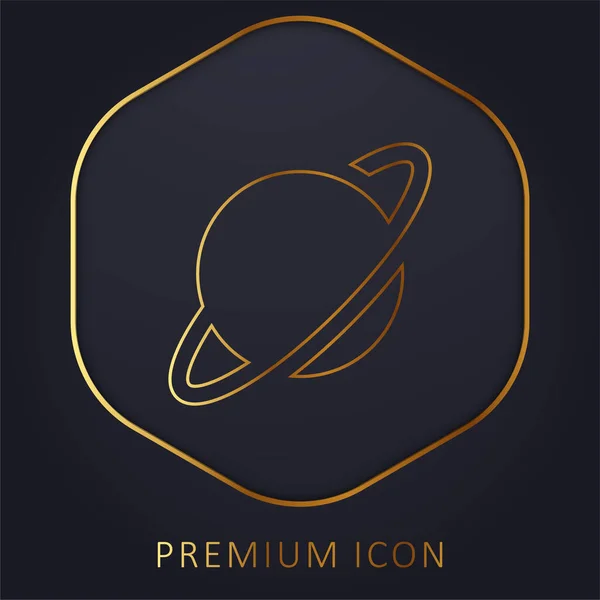 Asteroide Línea Oro Logotipo Premium Icono — Vector de stock