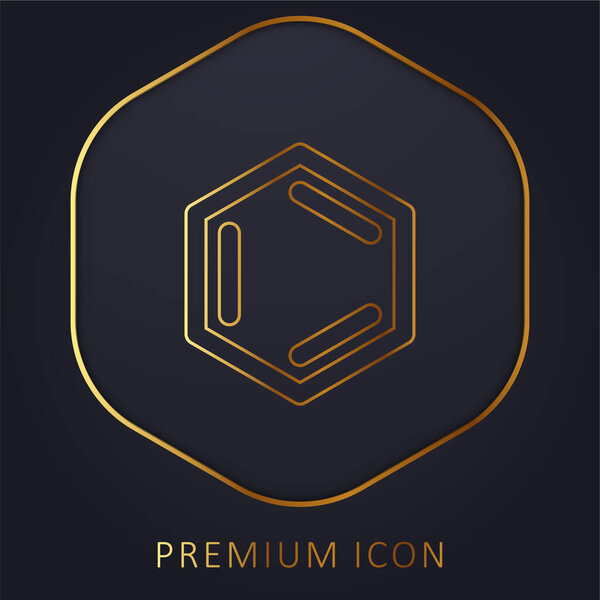 Benzene golden line premium logo or icon
