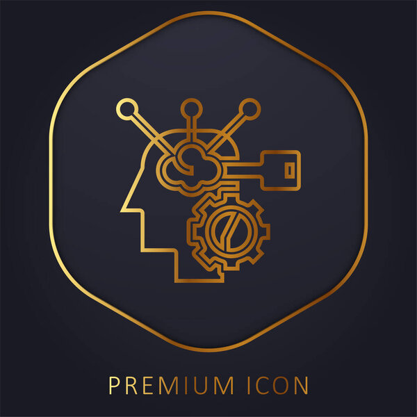 Золотая линия Brain Process Premium логотип или иконка