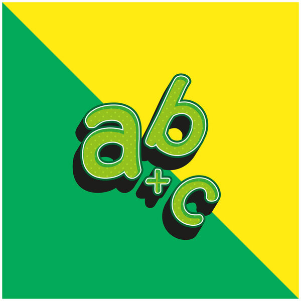 Alphabet Green and yellow modern 3d vector icon logo