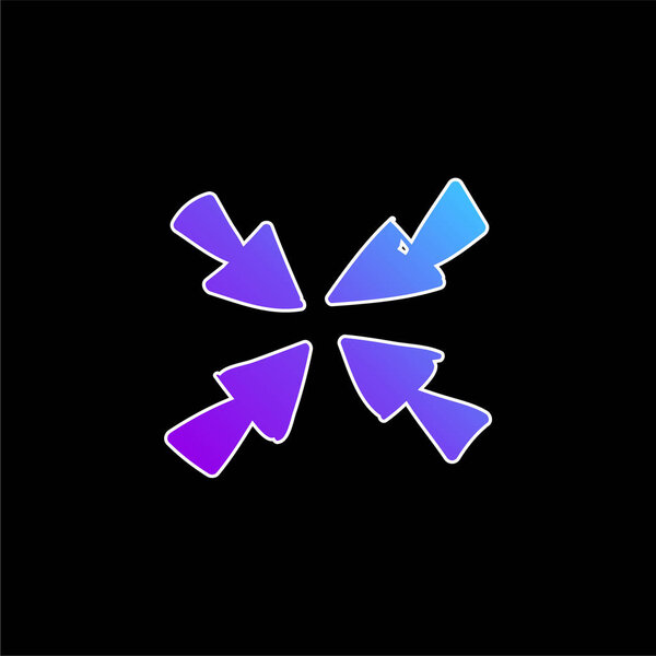 Arrows To The Center blue gradient vector icon