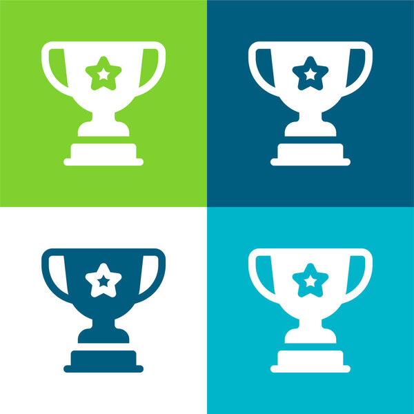 Award Flat four color minimal icon set