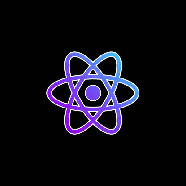 Atom blue gradient vector icon