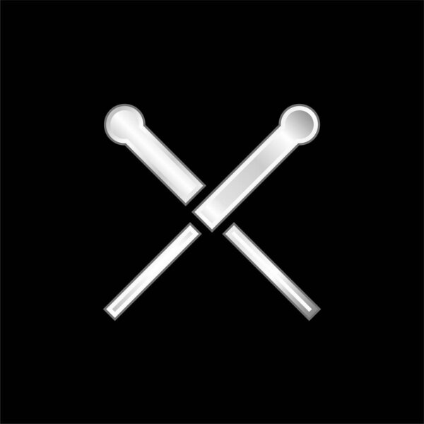 Acupuncture silver plated metallic icon