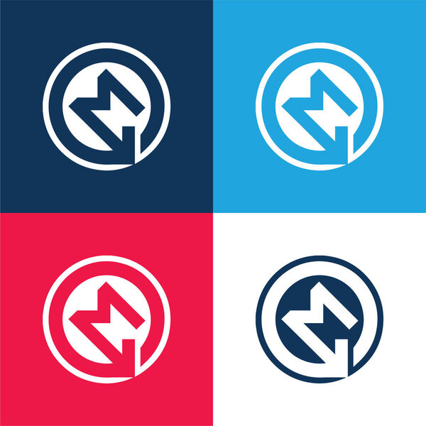 BKV Metro Logo blue and red four color minimal icon set