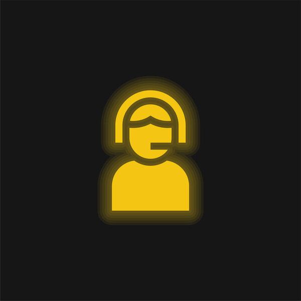 Желтый светящийся значок помощи