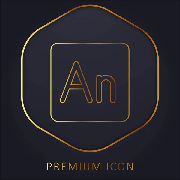 Animate Golden Line Premium Logo Icon — Stock Vector