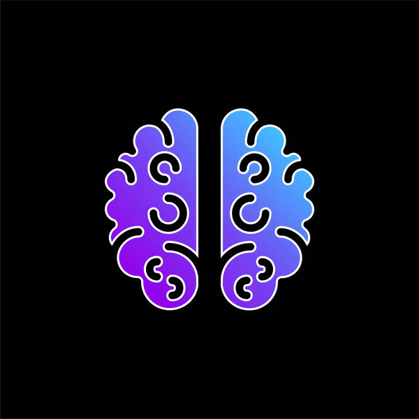 Значок синего градиента мозга