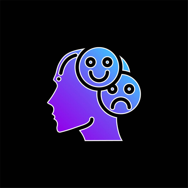 Bipolar blue gradient vector icon