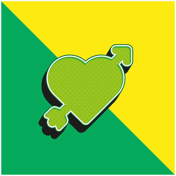 Arrow Green и желтый современный 3d векторный логотип