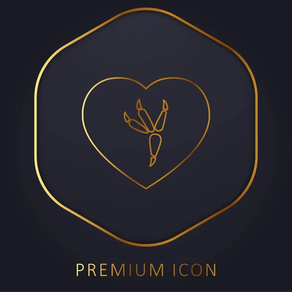 stock vector Bird Print golden line premium logo or icon