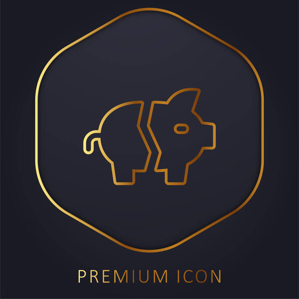 Bankrupt golden line premium logo or icon