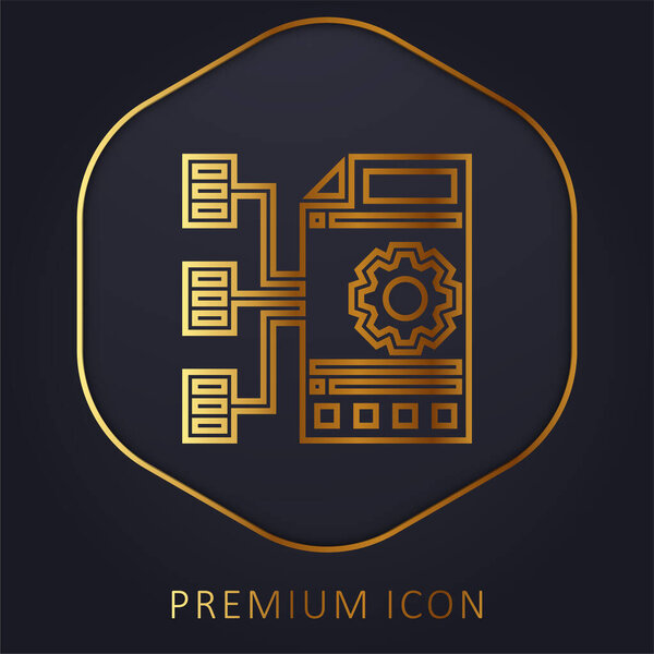 Aggregate golden line premium logo or icon