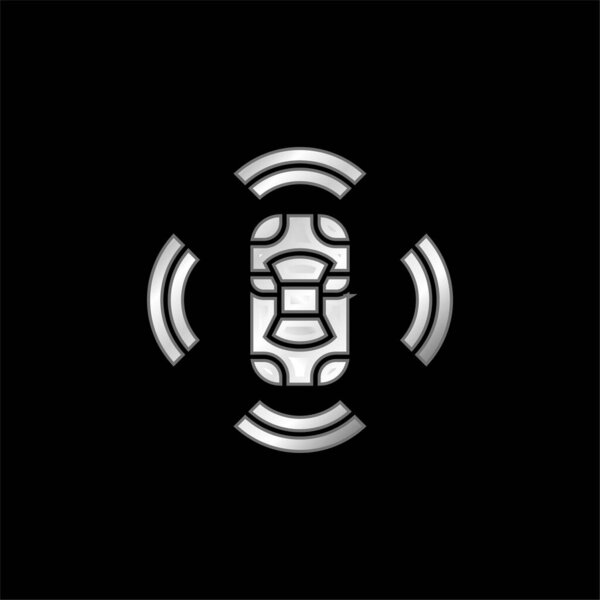 3d Sensor silver plated metallic icon