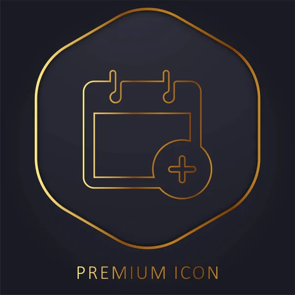 Evenement Toevoegen Gouden Lijn Premium Logo Pictogram — Stockvector