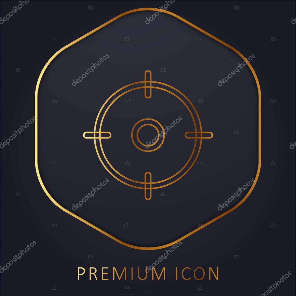 Aim golden line premium logo or icon