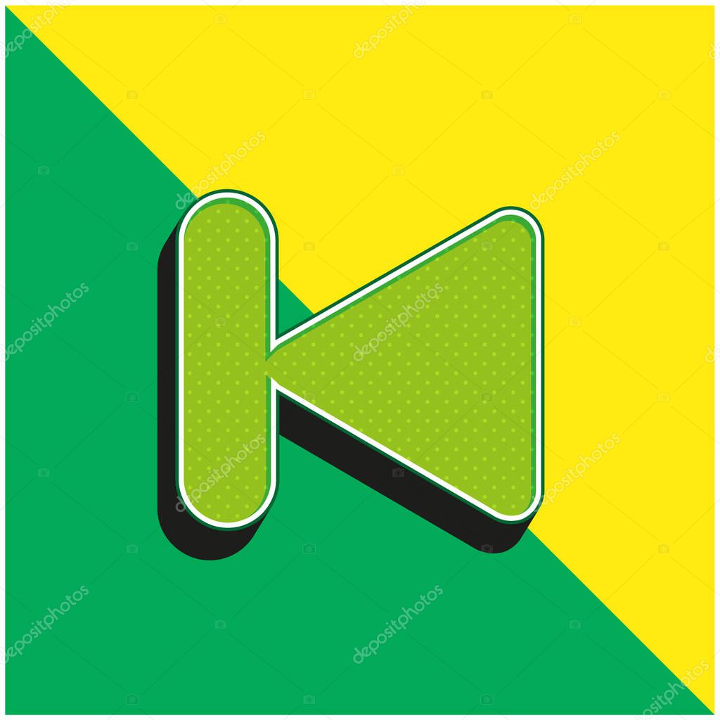 Back Green and yellow modern 3d vector icon logo