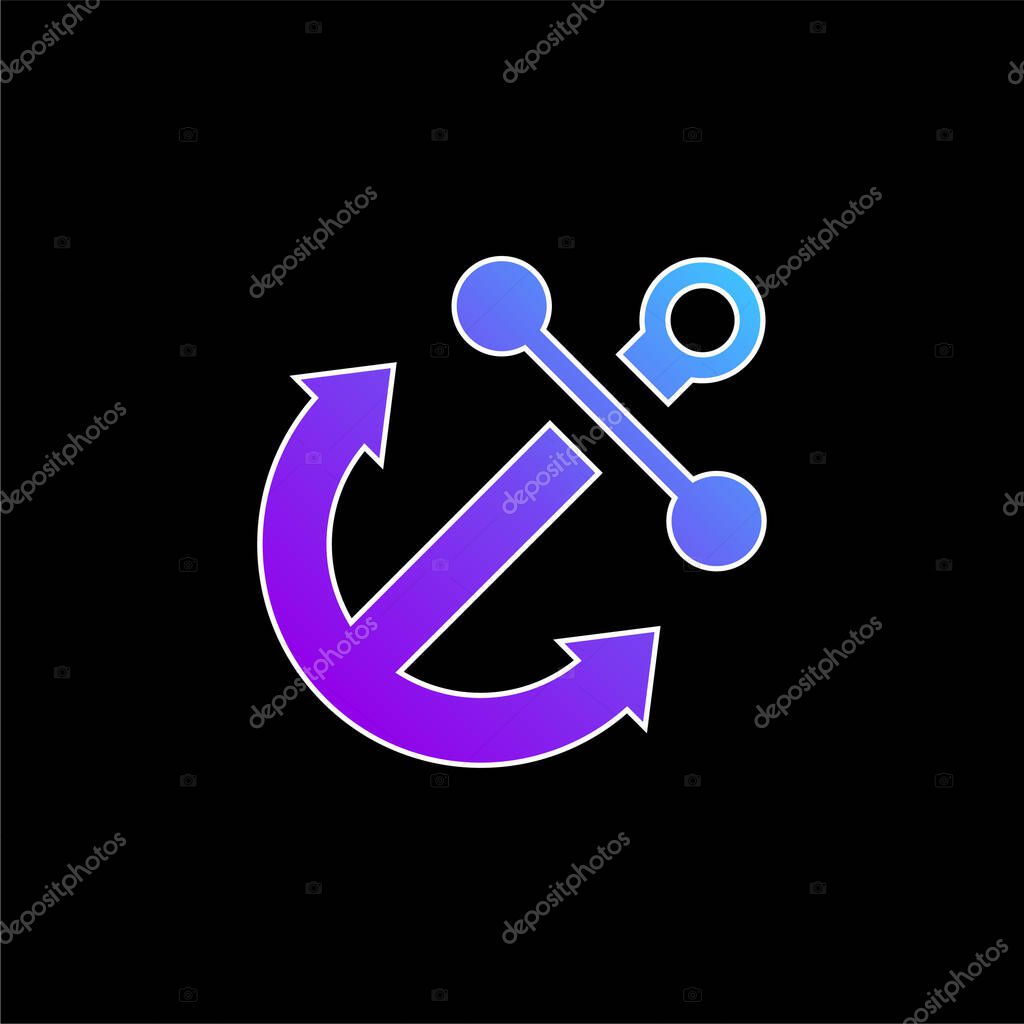 Anchor blue gradient vector icon