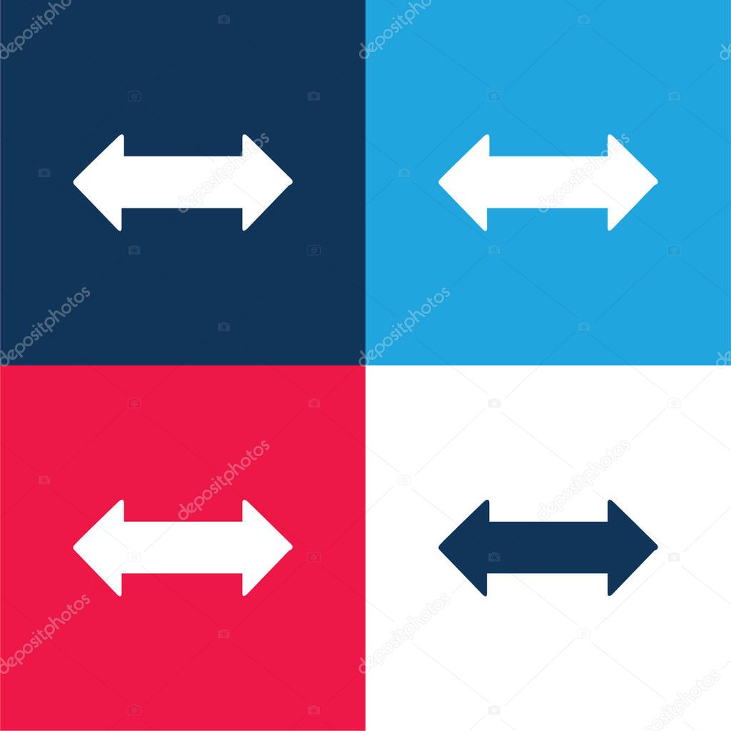 Bidirectional Arrow blue and red four color minimal icon set