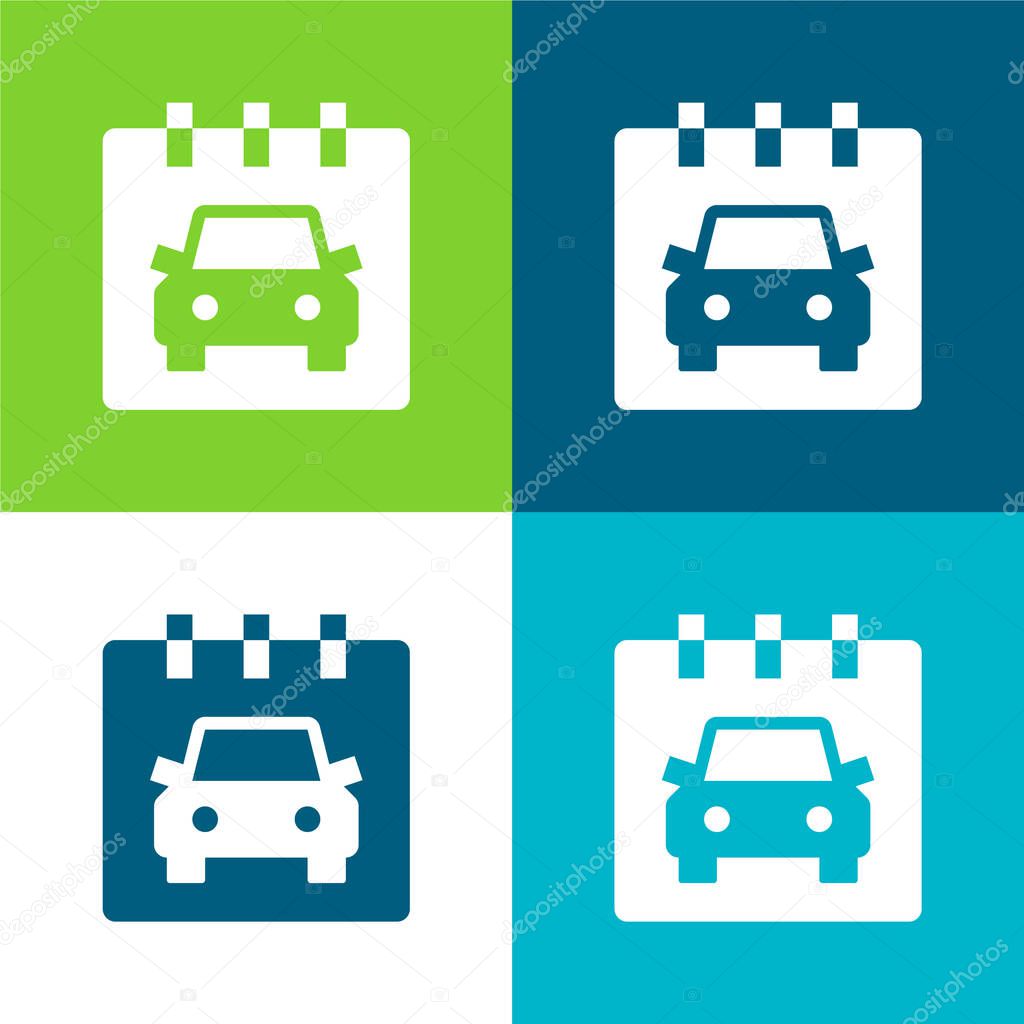 Appointment Flat four color minimal icon set