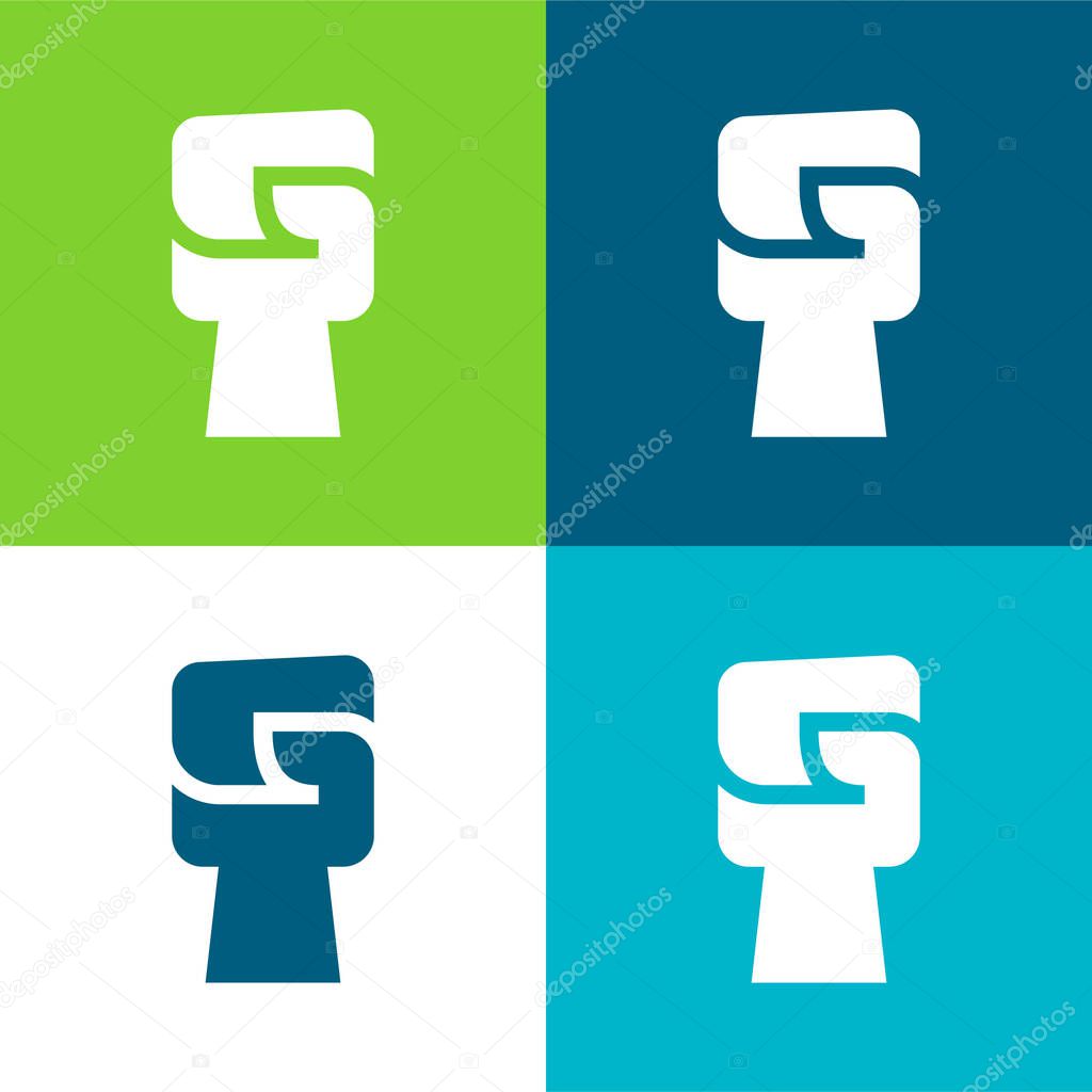 Black Power Flat four color minimal icon set