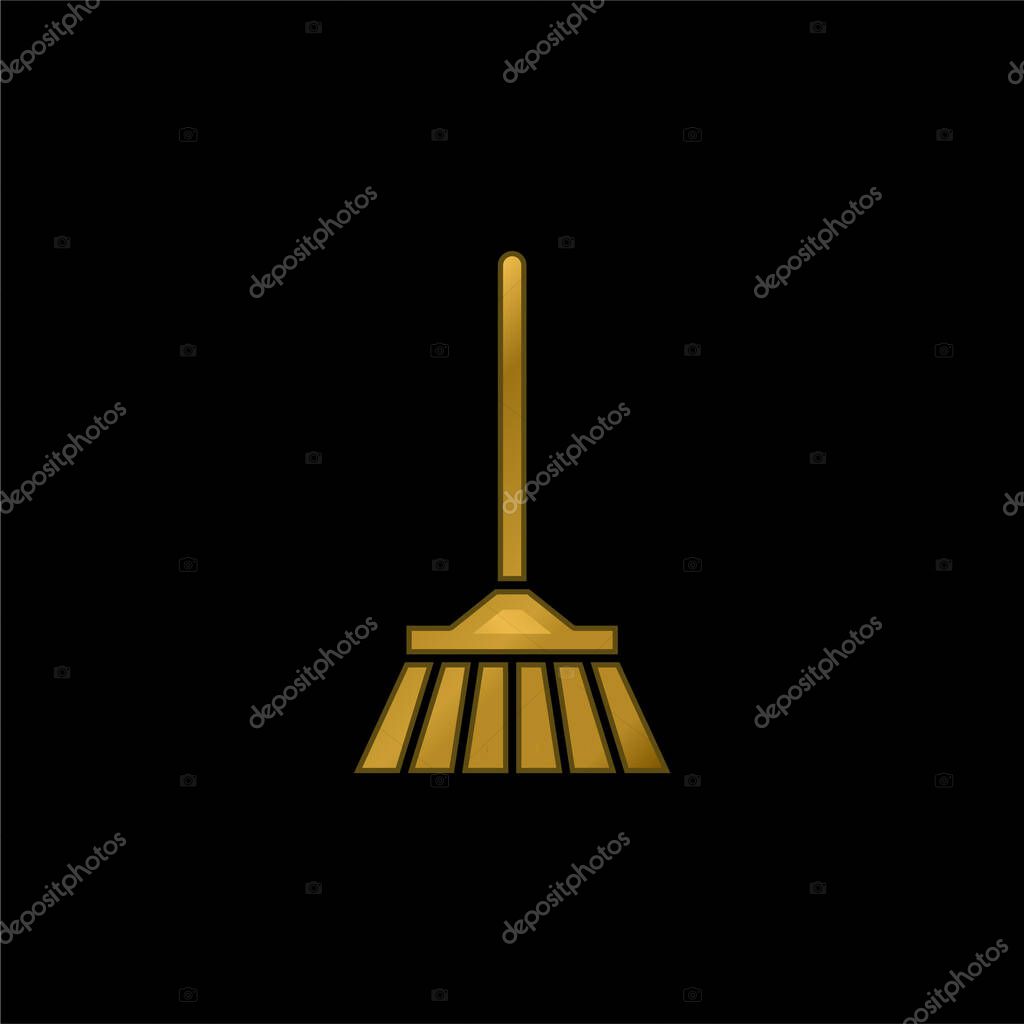 Bloom gold plated metalic icon or logo vector